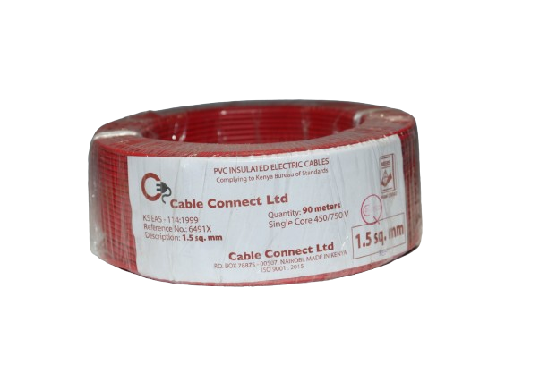 1.5MM Single Core Cable Red (9 MTR ROLL)