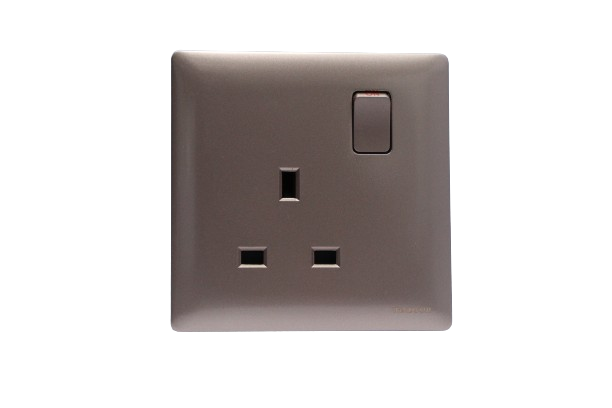 Windsor Innova Light Coffee 13A 1 Gang Switched Socket - 9145CF