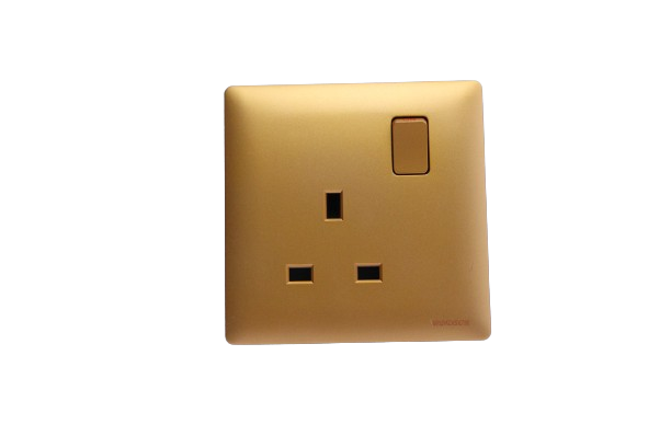 Windsor Innova Golden 13A 1 Gang Switched Socket - 9145DY