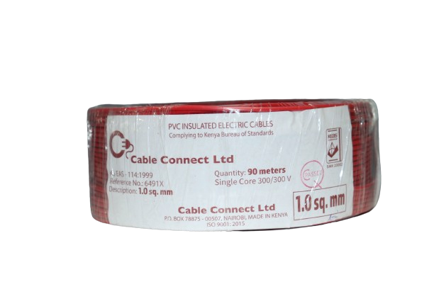 1MM Single Core Cable Red (9 MTR ROLL)
