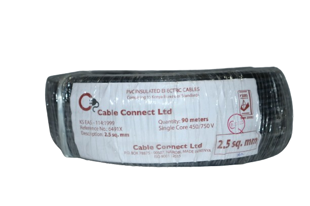 2.5MM Single Core Cable Black (9 MTR ROLL)