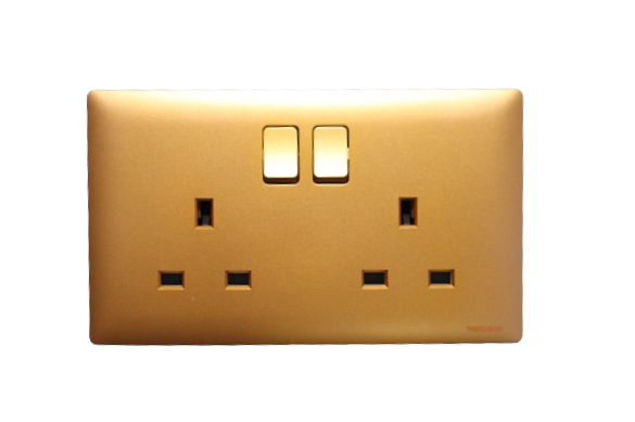 Windsor Innova Golden 13A 2 Gang Switched Socket - 9146DY