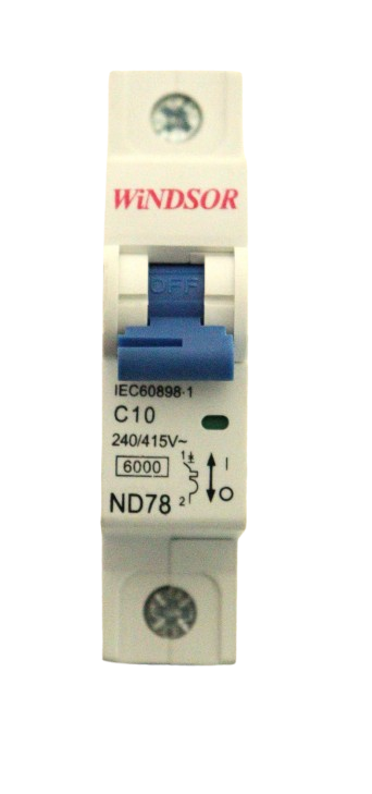 Windsor ND78 1 Pole MCB C Curve 6A–63A Circuit Breaker – Electrical Protection Kenya