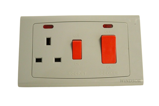 45A Double Pole Switch with 13A Switched Socket