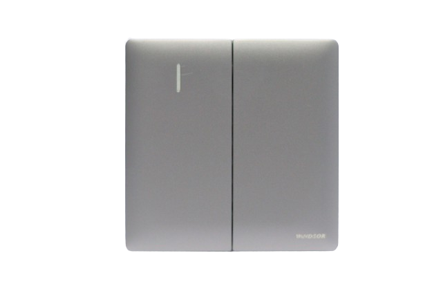 Windsor Innova Grey 2 Gang 2 Way Switch 1A - 9134EFGR