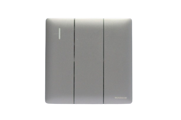 Windsor Innova Grey 3 Gang 2 Way Switch 1A - 9136EFGR