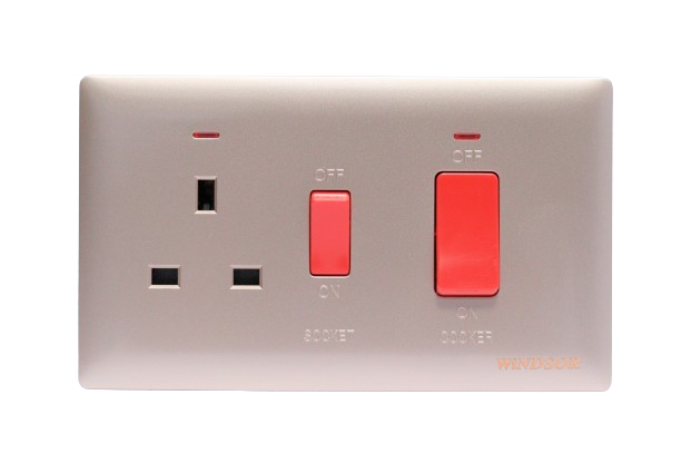 Windsor Innova Gold 45A Cooker Control Unit with 13A Socket with Neon Indicator - 91331CH