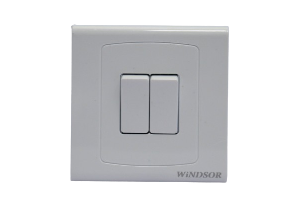 Windsor Royal Star White 2 Gang 2 Way Switch 1A - D34