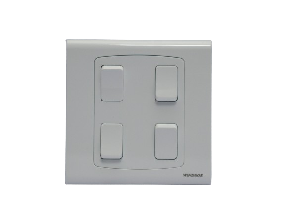 Windsor Royal Star White 4 Gang 2 Way Switch 1A - D364