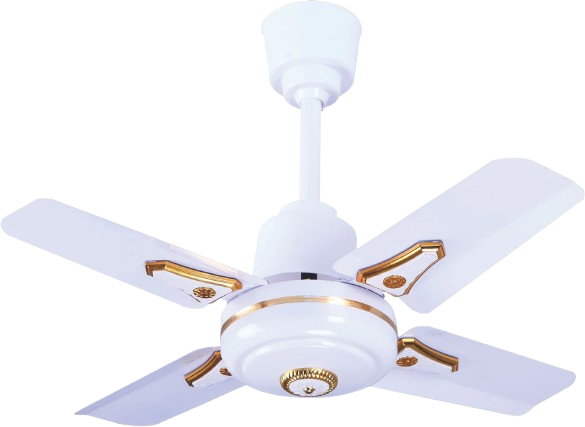 24" Ceiling Fan – 4 Metal Blades with Design