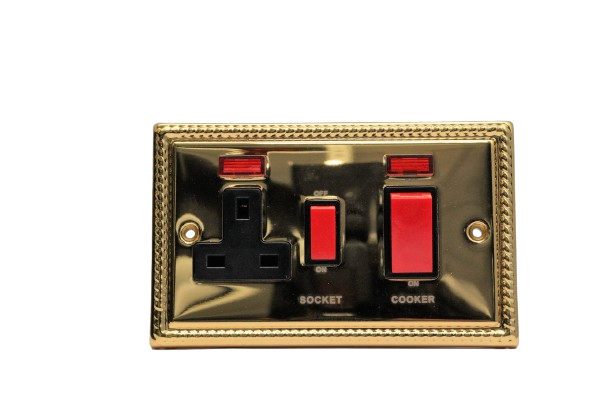 Windsor Noble Gold 45A Cooker Control Unit with Socket and Neon Indicator - G331