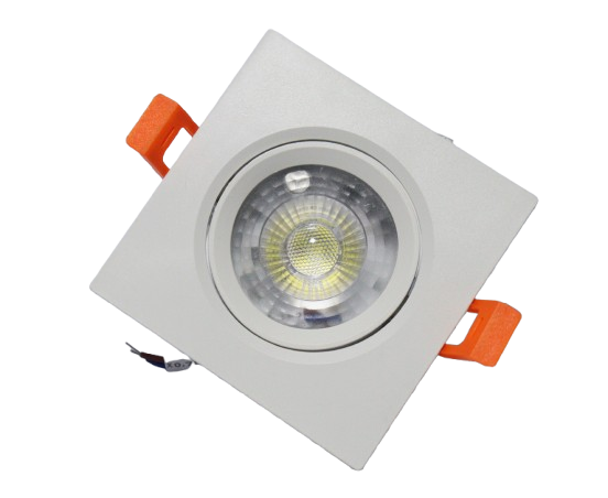 10W LED Rotatable Square Downlight, 38° Beam, 800LM, 6500K Daylight, Ra70, IP20, 220-240V