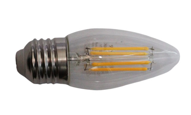 4W LED Filament Lamp, E27 Base, 6500K Daylight, C35 Shape
