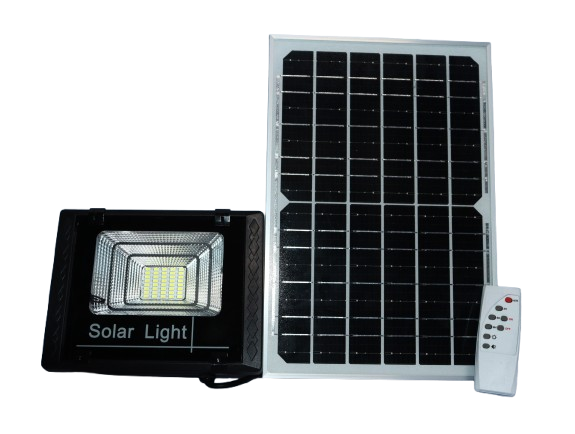 100W LED Solar Flood Light with Solar Panel, Remote Control, 15000mAh Battery, 6500K, IP65