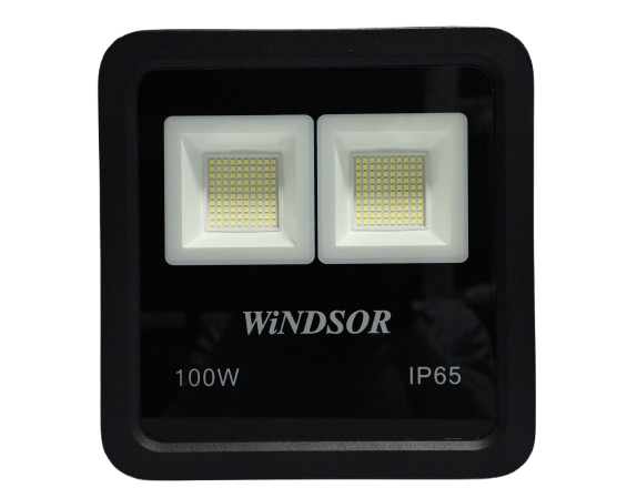 100W LED Floodlight, 6500K Daylight, 60° Beam Angle, White Color Body, 175-265V