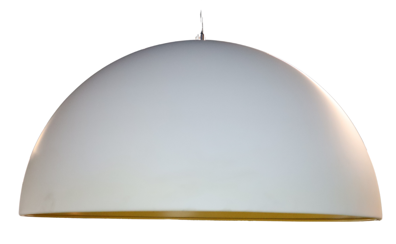 Cedar Down Pendant Lamp – White Exterior with Yellow Interior, E27 Base