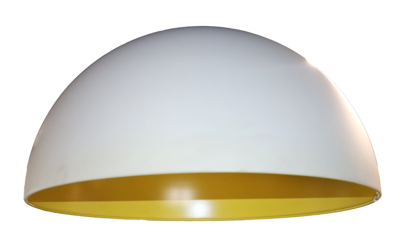 Cedar Down Pendant Lamp – White Exterior with Yellow Interior, E27 Base