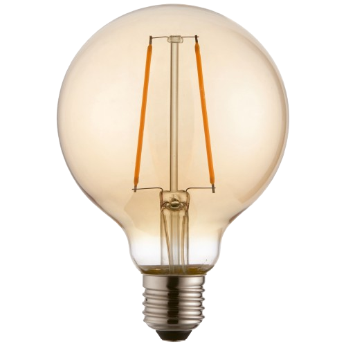 G95 Amber LED Filament Bulb, 6W, E27, 2000-2700K