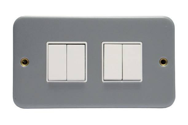Windsor Metallic 4 Gang 2 Way Plate Switch 1A - M38