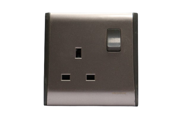 Windsor Pioneer Gun Metal Grey 13A 1 Gang Switched Socket - P45GB