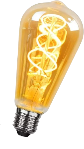 ST48 Golden LED Filament Bulb, 4W, E27, 2000-2700K