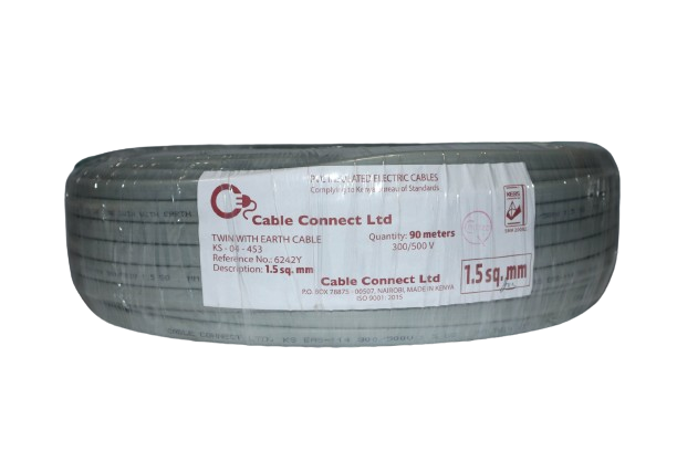 1.5MM Twin with Earth Cable Grey (9 MTR ROLL)