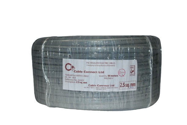 2.5MM Twin with Earth Cable Grey (9 MTR ROLL)