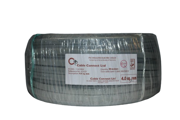 4MM Twin with Earth Cable Grey (9 MTR ROLL)