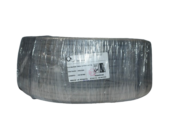 6MM Twin with Earth Cable Grey (9 MTR ROLL)