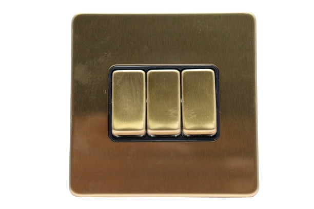 WIndsor VIP Gold 3 Gang 2 Way Switch 1A - VC36J