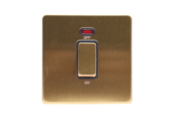 Windsor VIP Gold 2A 1 Gang Double Pole Switch with Neon Indicator - VC324J