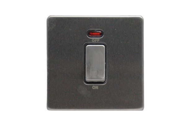 Windsor VIP Chrome 2A 1 Gang Double Pole Switch with Neon Indicator - VC324Y