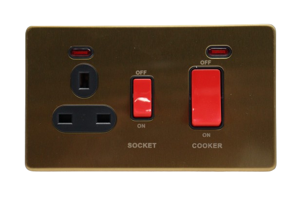 Windsor VIP Gold 45A Cooker Control Unit and Socket with Neon Indicator - VC331J