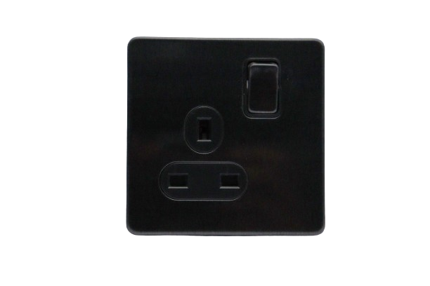 Windsor VIP Black 13A 1 Gang Switched Socket - VC45GB