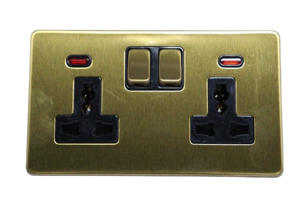 Windsor VIP Gold 13A 2 Gang Universal Socket - VC48J
