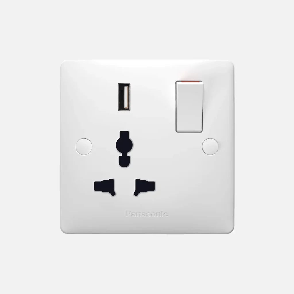 13A Single Switched Multiple Socket with USB W1 – WABA1817-N Panasonic