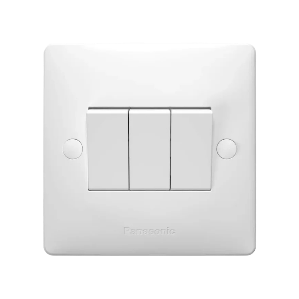 Panasonic 10A 3 Gang 2 Way SP Switch W1 WABA5032-N – Durable & Modern
