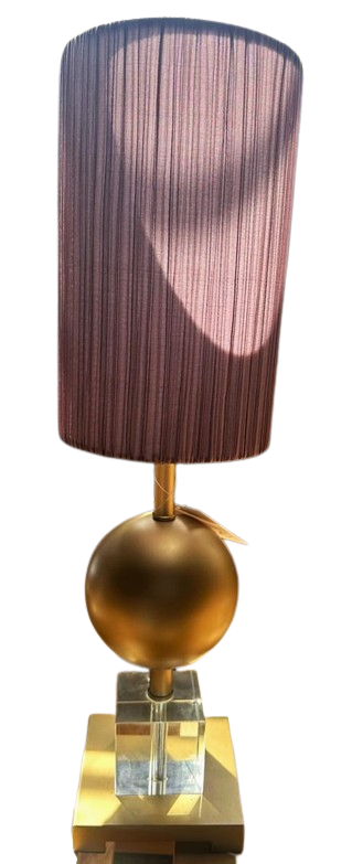 gold paint table lamp with crystal