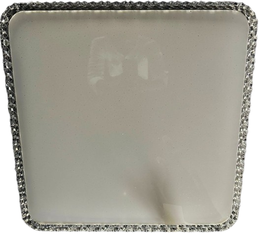 48W LED Ceiling Lamp with 3-Color CCT, Clear Finish, 500mm x 500mm