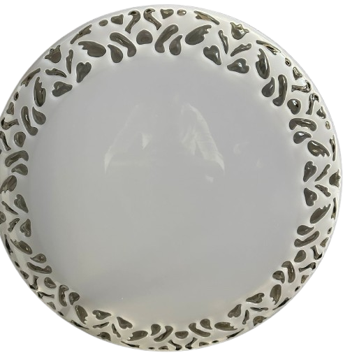 48W LED Ceiling Lamp with 3-Color CCT, Grey Finish, 500mm