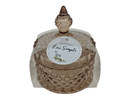 CA-003 Warm Grey Glass Jar with Lid (10.5 x 13 cm)