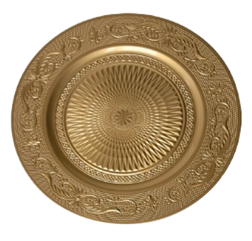 188313L GOLD PLASTIC TRAY 33X33X1.5CM