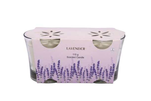 2PK LAVENDER SCENTED CANDLE
