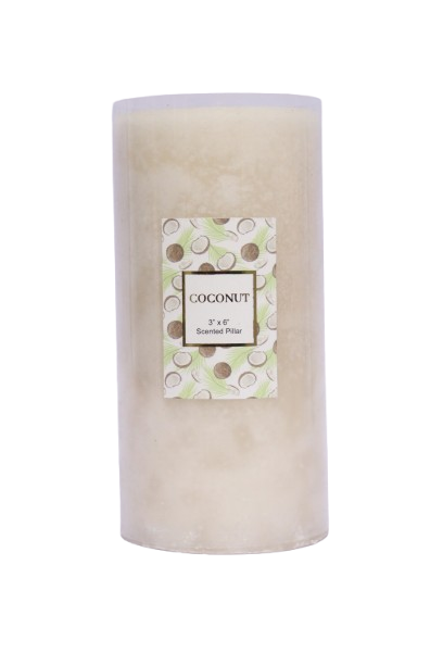 3''*6'' COCONUT SCENTED PILLAR CANDLE