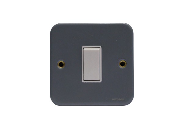 Windsor Metallic 1 Gang 2 Way Plate Switch 1A - M32