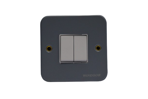 Windsor Metallic 2 Gang 2 Way Plate Switch 1A - M34