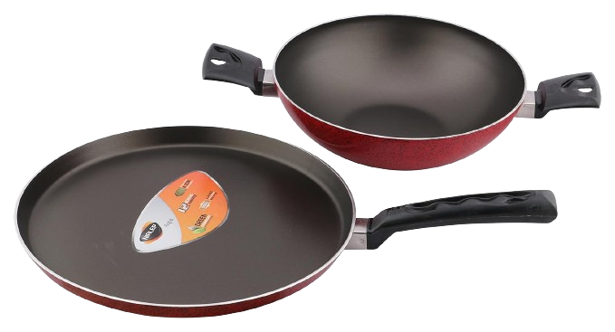Bajaj ASPA 2Pc Set: Flat Griddle, Kadhai (with Lid) - SAGS5