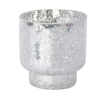 10AB2202 Cylinder Glass Candle – Small Silver