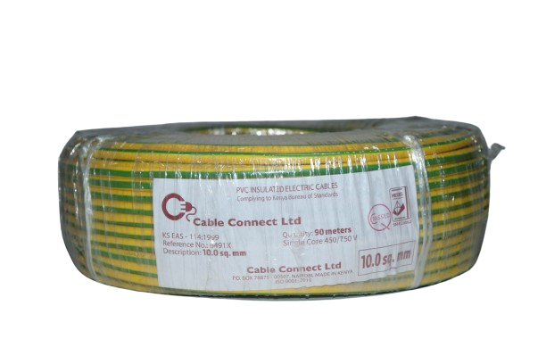 1MM Single Core Cable Yellow/ Green (9 MTR ROLL)
