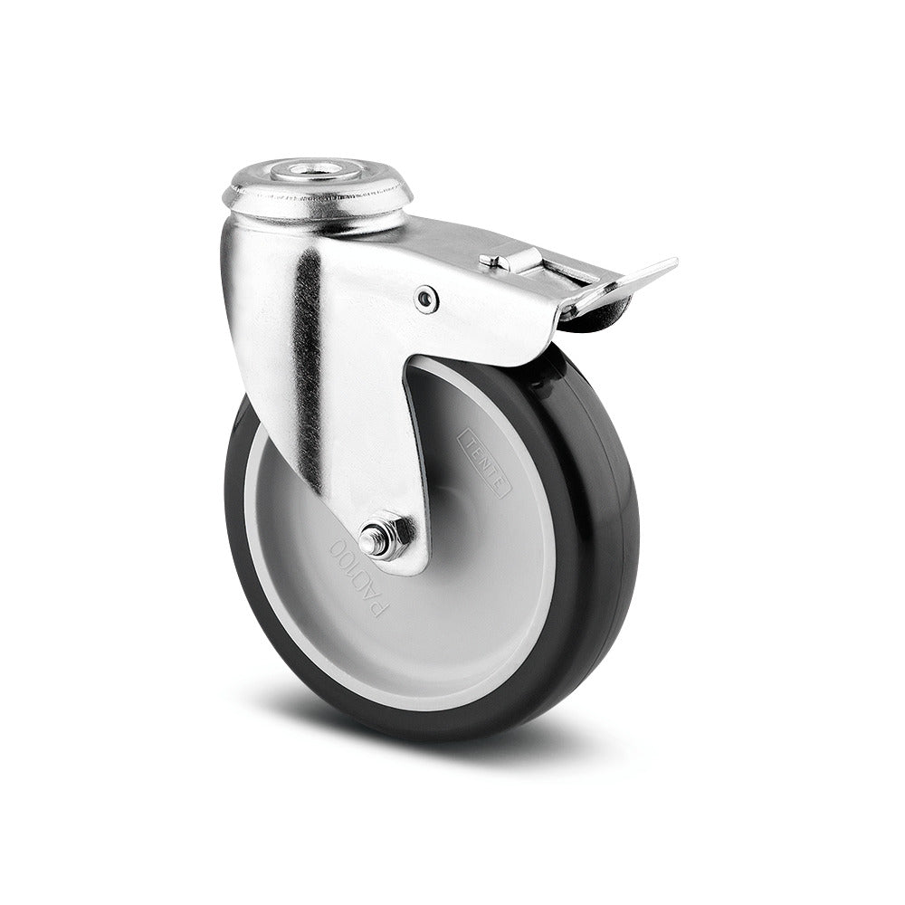 3'' SWIVEL CASTOR WITH BRAKE BOLT HOLE THERMOPLASTIC THREAD 1477 PA 75 P3-11 FURNITURE & EQUIPMENT STEEL CASTOR TENTE